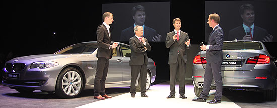 Anders Warming, Leiter Exterieur Design BMW, Michael Rahe, Leiter der BMW Niederlassung München, Harald Krüger, Mitglied des Vorstands der BMW AG, Moderator Markus Othmer (Foto. Martin Schmitz)